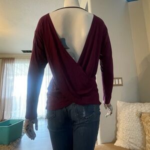 Elegant Burgundy Wrap Top